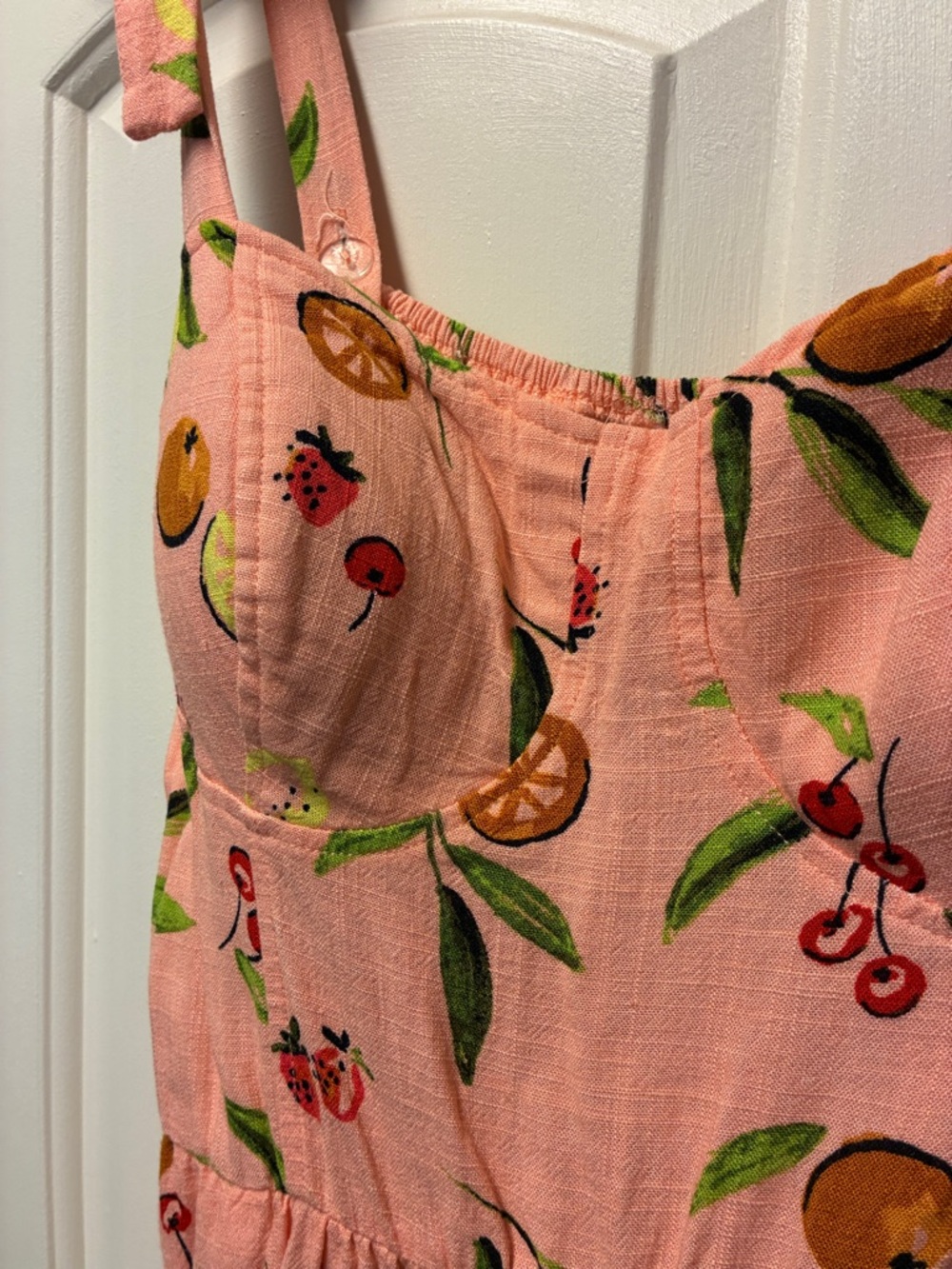 Pinkish Fruit Print Sundress - Picture 6 of 16